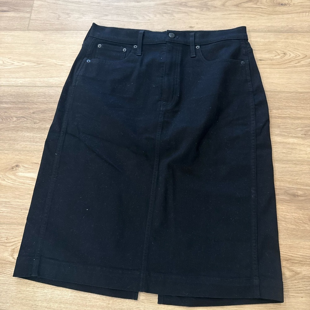 J. Crew Classic Black denim Skirt